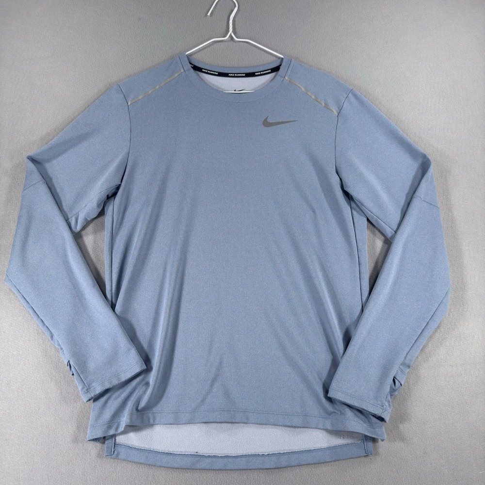 Nike Running Dri-FIT Element Long Sleeve Shirt Blue BV4717-460 Mens Small